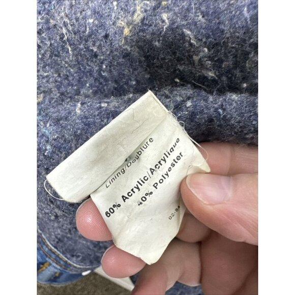 Mustang Stormrider Men L Blanket Lined Denim Jacket Blue Oilfield Logo - Picture 11 of 11